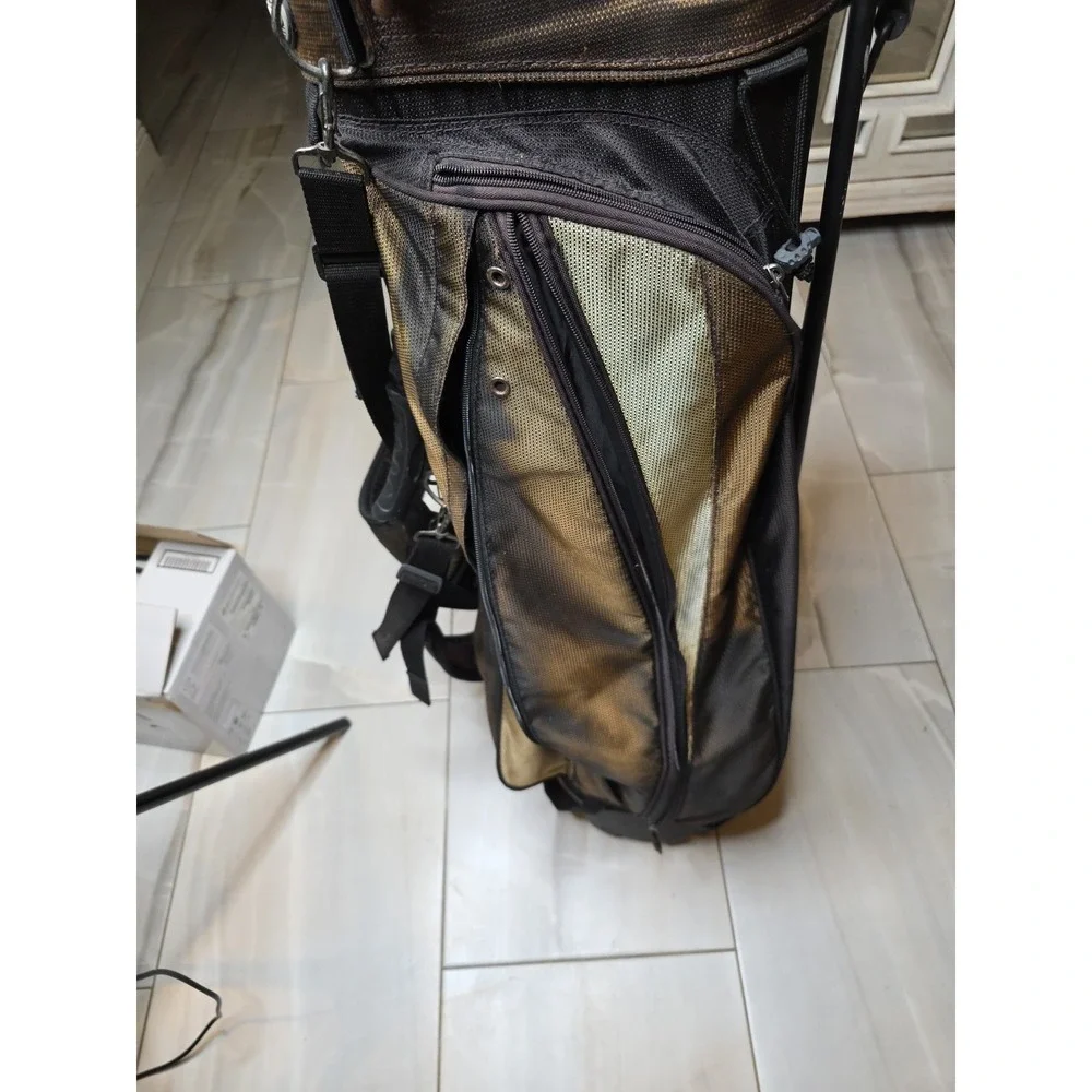 Knight Golf Bag 6-Way Divider Cart Carry Black Padded Shoulder Strap ⛳ Rain Hood
